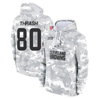 Crovyle C.Browns #80 Jamari Thrash Player Arctic Camo Salute to Service Hoodies Limited Game Stitched Jerseys