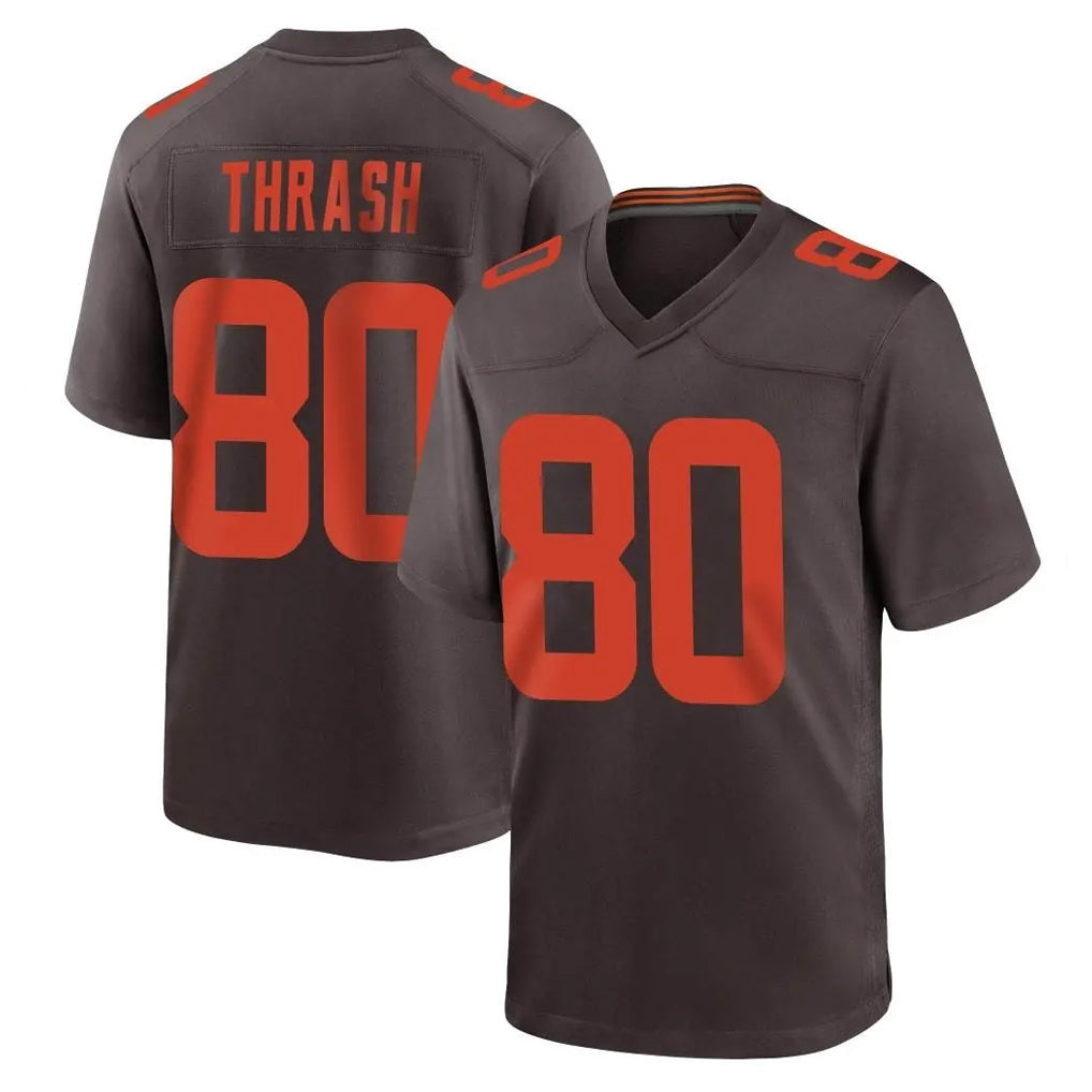 Crovyle C.Browns #80 Jamari Thrash Player Brown Alternate Home Game Stitched Jerseys