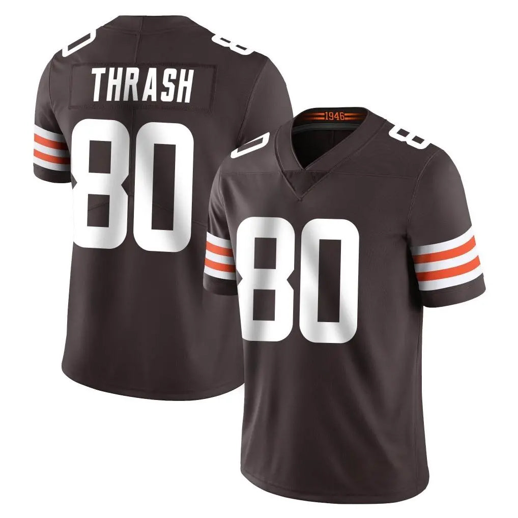 Crovyle C.Browns #80 Jamari Thrash Player Brown Color Vapor Untouchable Limited Home Game Stitched Jerseys
