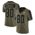 Crovyle C.Browns #80 Jamari Thrash Player Olive Salute to Service Limited Home Game Stitched Jerseys