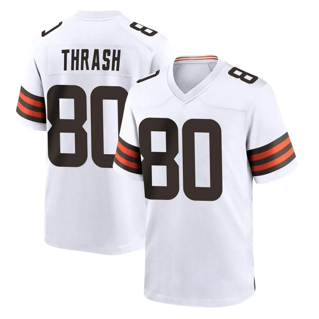 Crovyle C.Browns #80 Jamari Thrash Player White Home Game Stitched Jerseys