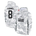 Crovyle C.Browns #8 Dillon Gabriel Player Arctic Camo Salute to Service Hoodies Limited Game Stitched Jerseys