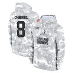 Crovyle C.Browns #8 Dillon Gabriel Player Arctic Camo Salute to Service Hoodies Limited Game Stitched Jerseys