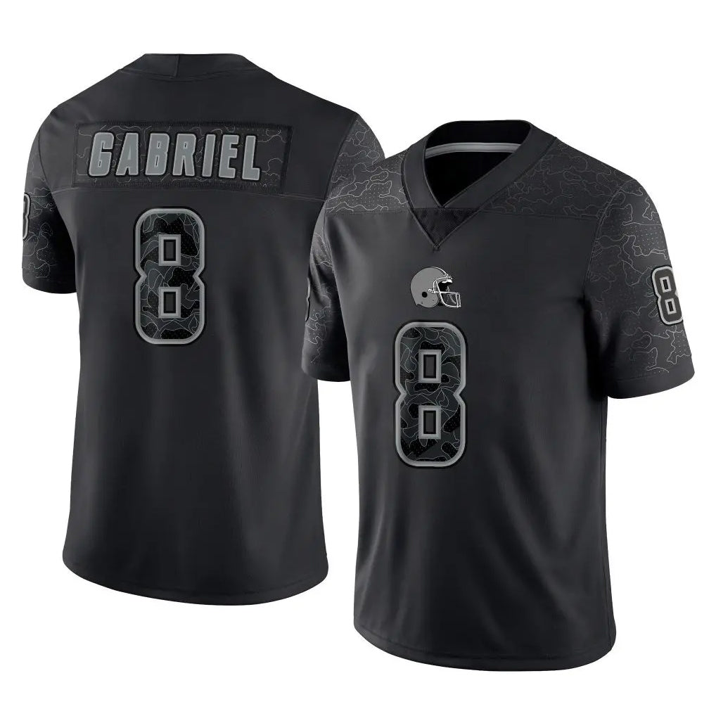 Crovyle C.Browns #8 Dillon Gabriel Player Black Reflective Home Game Stitched Jerseys