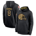 Crovyle C.Browns #8 Dillon Gabriel Player Black Salute to Service Pullover Hoodies Limited Stitched Jerseys