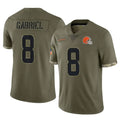 Crovyle C.Browns #8 Dillon Gabriel Player Olive Salute to Service Limited Game Stitched Jerseys