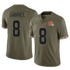 Crovyle C.Browns #8 Dillon Gabriel Player Olive Salute to Service Limited Game Stitched Jerseys