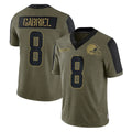 Crovyle C.Browns #8 Dillon Gabriel Player Olive Salute to Service Limited Home Game Stitched Jerseys