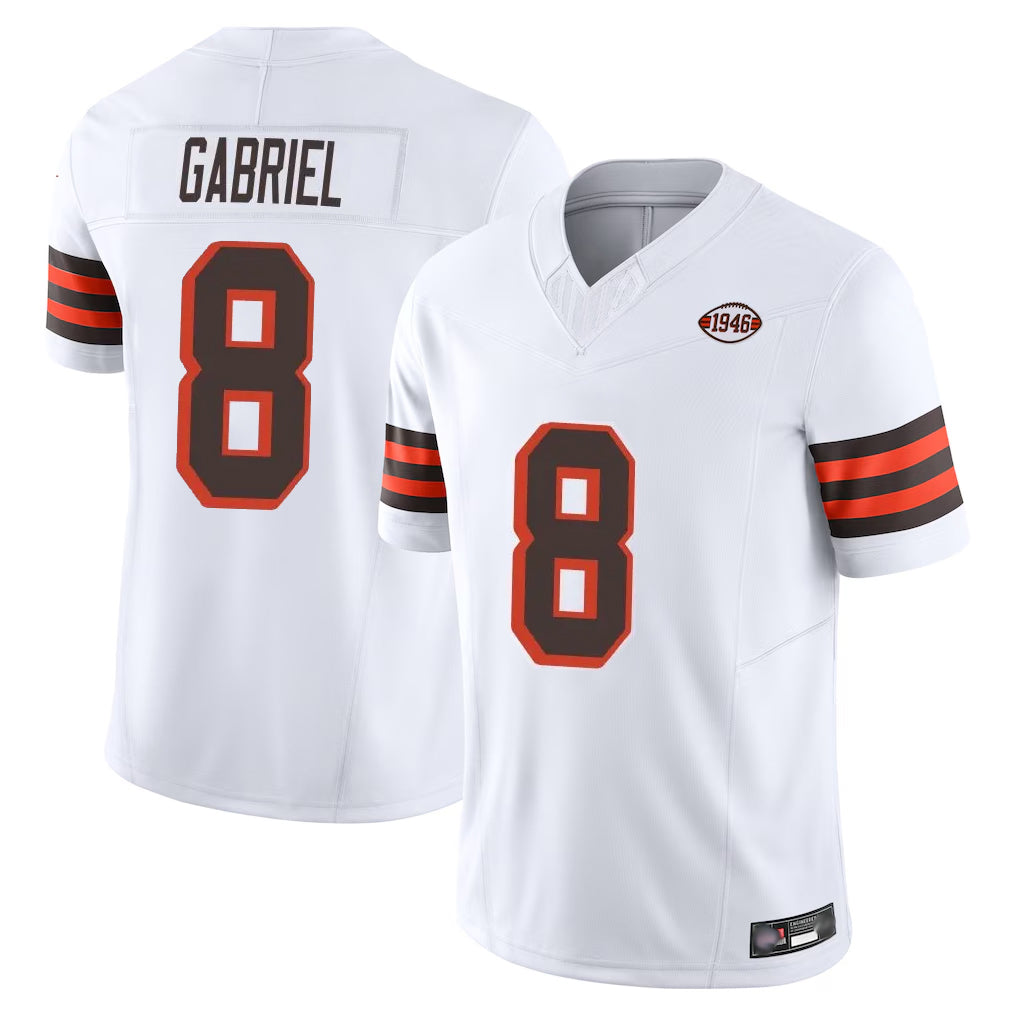 Crovyle C.Browns #8 Dillon Gabriel Player White Limited Vapor F.U.S.E. Alternate Game Stitched Jerseys