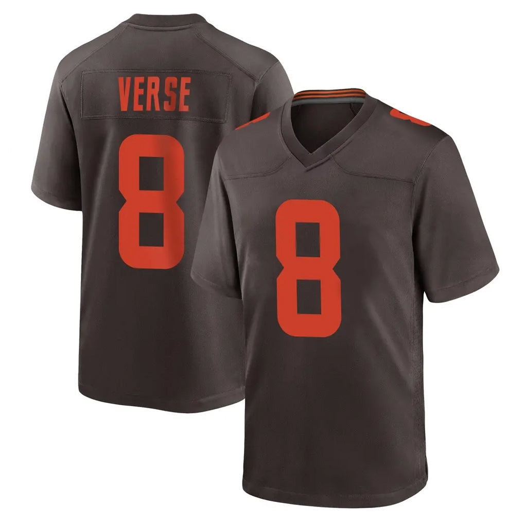 Crovyle C.Browns #8 Jared Verse Player Brown Alternate Home Game Stitched Jerseys