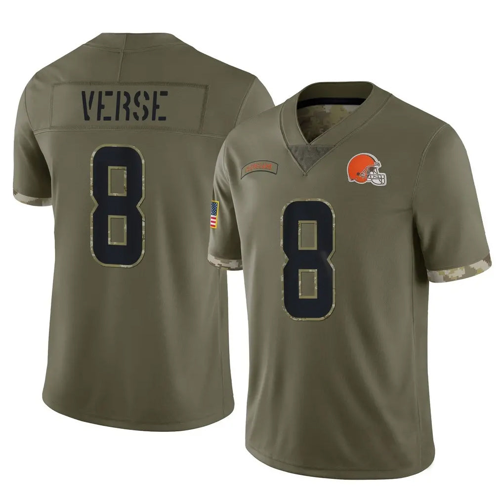 Crovyle C.Browns #8 Jared Verse Player Olive Salute to Service Limited Game Stitched Jerseys