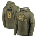 Crovyle C.Browns #8 Jared Verse Player Olive Salute to Service Pullover Hoodies Home Game Stitched Jerseys