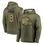 Crovyle C.Browns #8 Jared Verse Player Olive Salute to Service Pullover Hoodies Home Game Stitched Jerseys