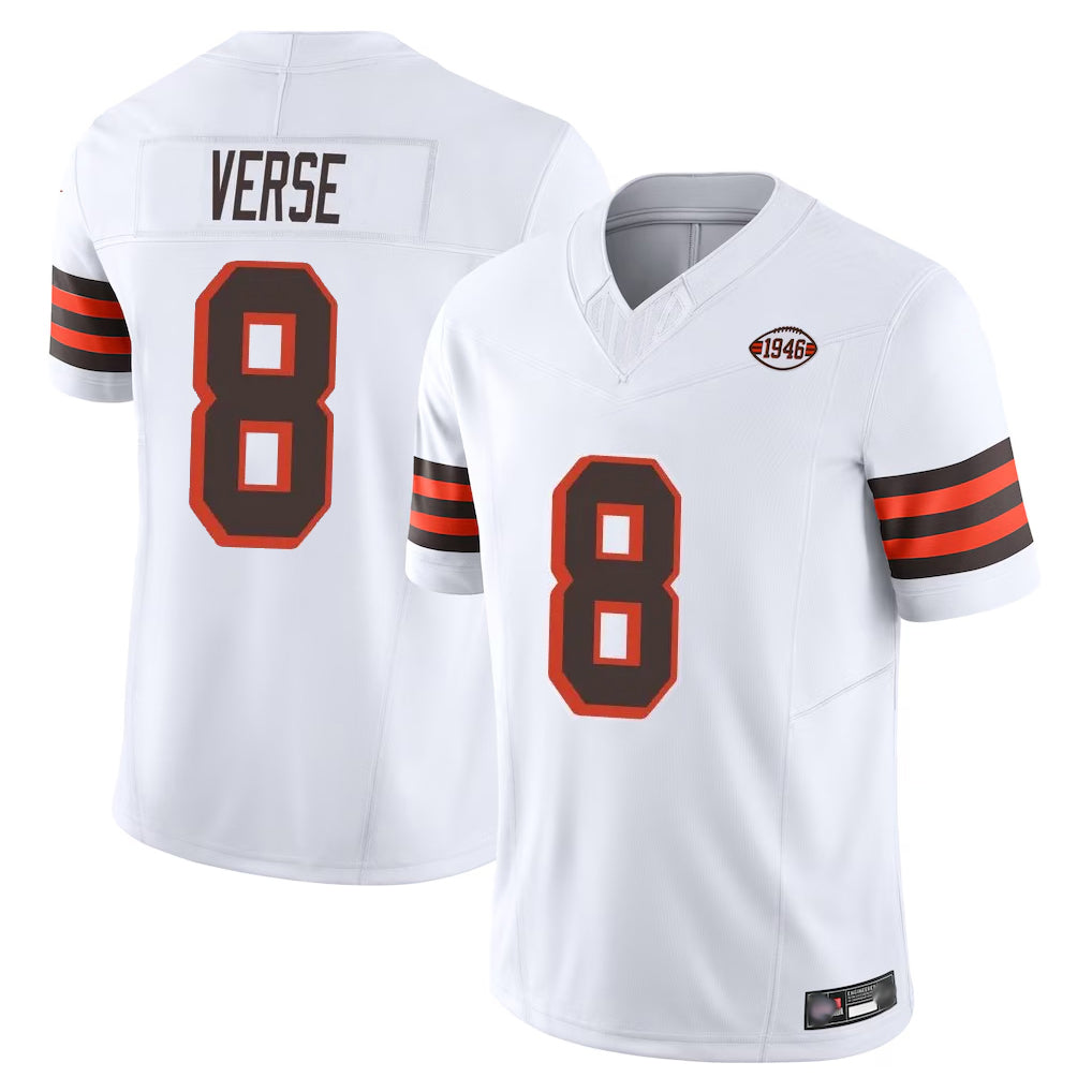 Crovyle C.Browns #8 Jared Verse Player White Limited Vapor F.U.S.E. Alternate Game Stitched Jerseys