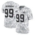 Crovyle C.Browns #99 Julian Okwara Player Arctic Camo Salute to Service Limited Home Game Stitched Jerseys