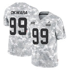 Crovyle C.Browns #99 Julian Okwara Player Arctic Camo Salute to Service Limited Home Game Stitched Jerseys