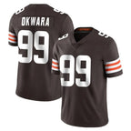 Crovyle C.Browns #99 Julian Okwara Player Brown Color Vapor Untouchable Limited Home Game Stitched Jerseys