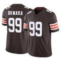 Crovyle C.Browns #99 Julian Okwara Player Brown Vapor F.U.S.E. Limited Home Game Stitched Jerseys