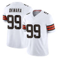 Crovyle C.Browns #99 Julian Okwara Player White Vapor F.U.S.E. Limited Home Game Stitched Jerseys
