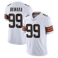 Crovyle C.Browns #99 Julian Okwara Player White Vapor Untouchable Limited Home Game Stitched Jerseys