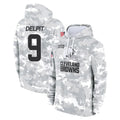 Crovyle C.Browns #9 Grant Delpit Player Arctic Camo Salute to Service Hoodies Limited Game Stitched Jerseys