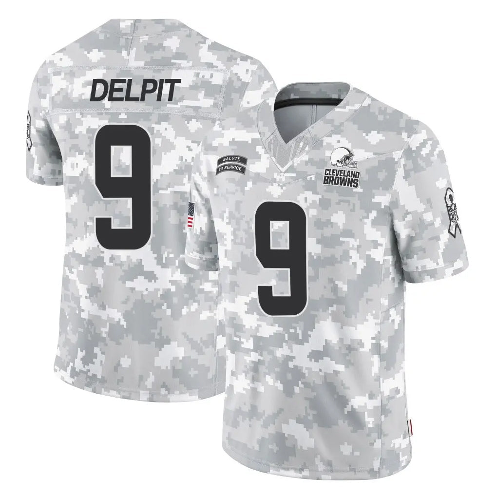 Crovyle C.Browns #9 Grant Delpit Player Arctic Camo Salute to Service Limited Home Game Stitched Jerseys