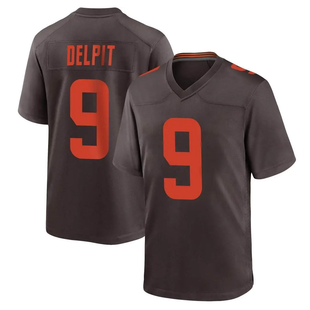Crovyle C.Browns #9 Grant Delpit Player Brown Alternate Home Game Stitched Jerseys