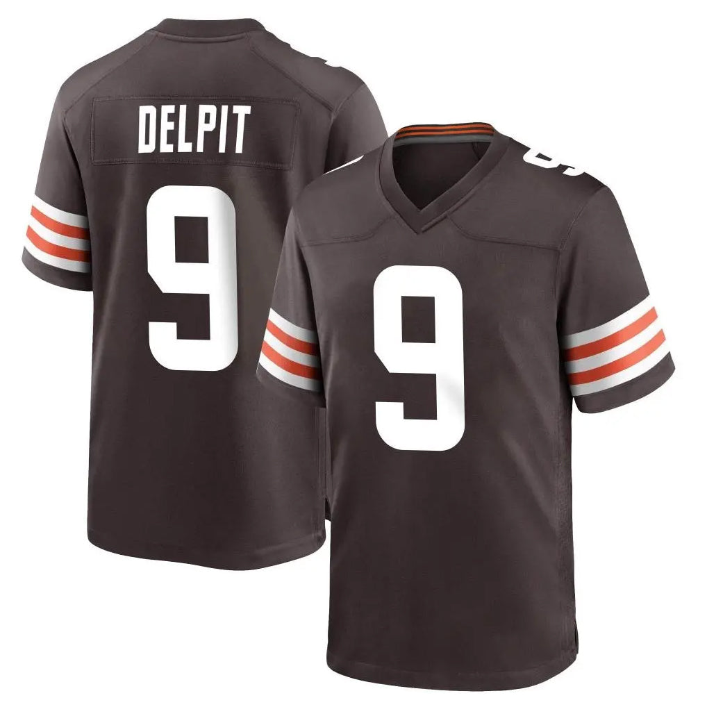 Crovyle C.Browns #9 Grant Delpit Player Brown Home Game Stitched Jerseys