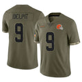 Crovyle C.Browns #9 Grant Delpit Player Olive Salute to Service Limited Game Stitched Jerseys