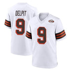 Crovyle C.Browns #9 Grant Delpit Player White Alternate Home Game Stitched Jerseys