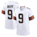 Crovyle C.Browns #9 Grant Delpit Player White Home Game Stitched Jerseys