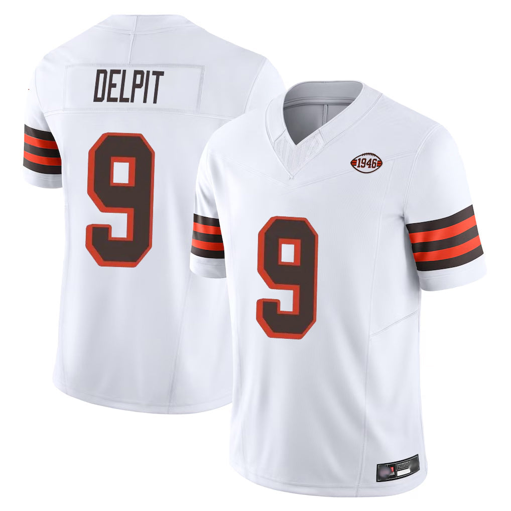 Crovyle C.Browns #9 Grant Delpit Player White Limited Vapor F.U.S.E. Alternate Game Stitched Jerseys
