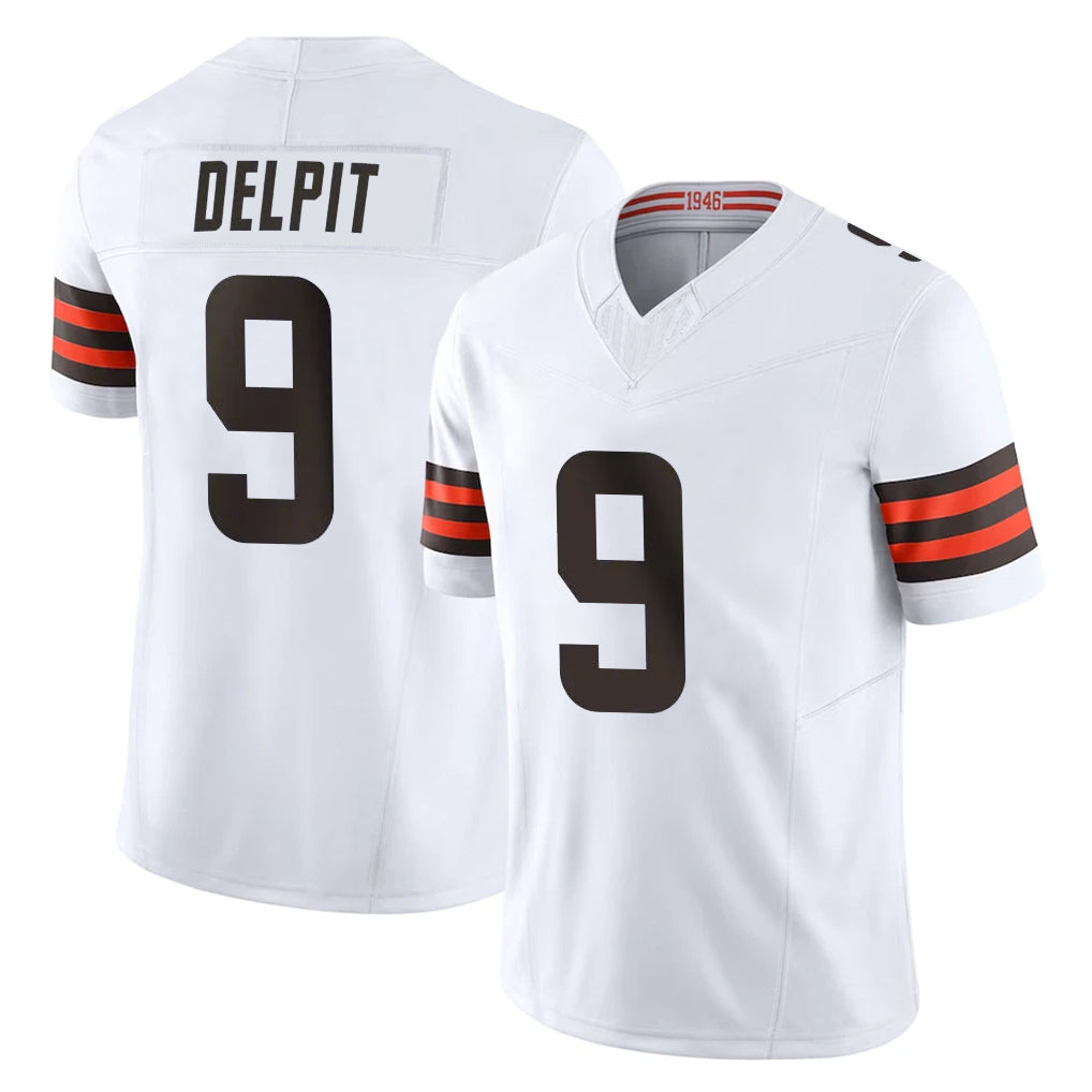 Crovyle C.Browns #9 Grant Delpit Player White Vapor F.U.S.E. Limited Home Game Stitched Jerseys