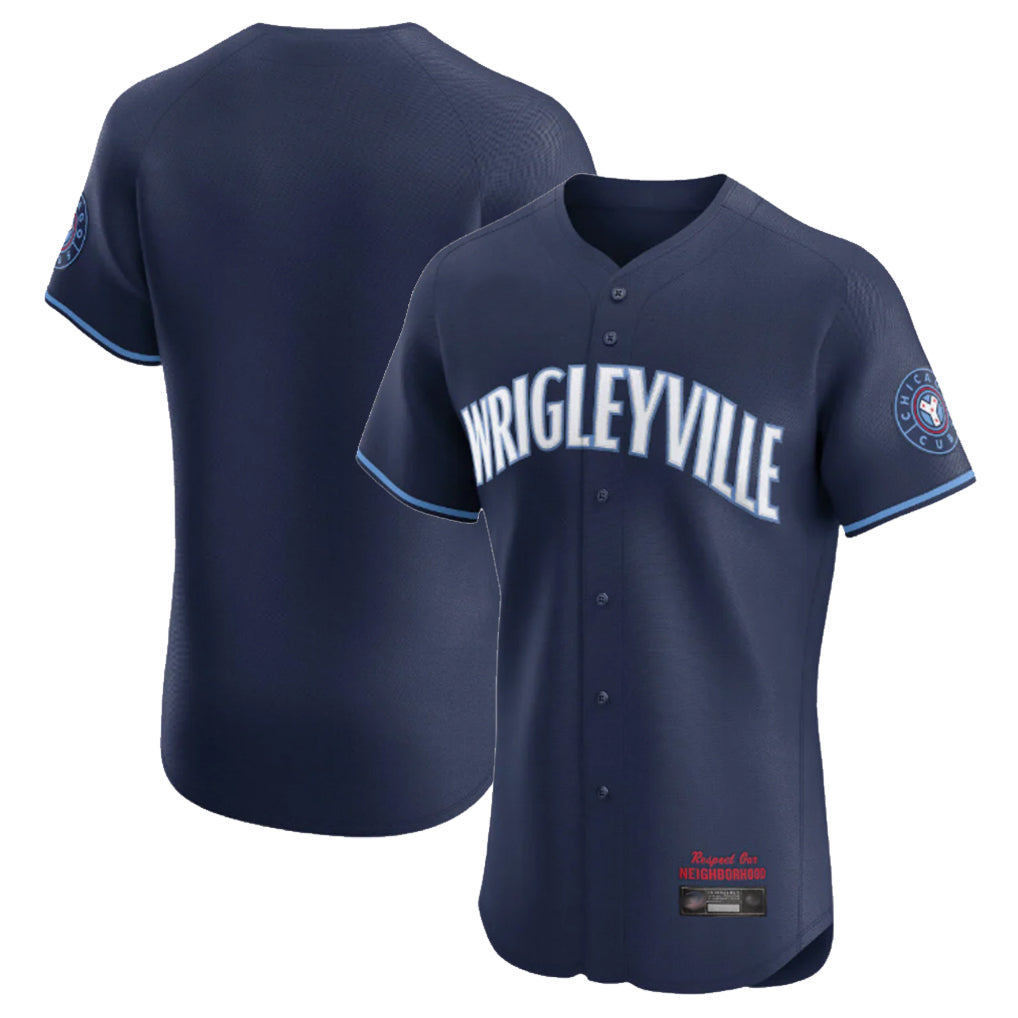 Crovyle C.Cubs Navy City Connect Limited Elite Home Game Blank Player Stitched Jerseys