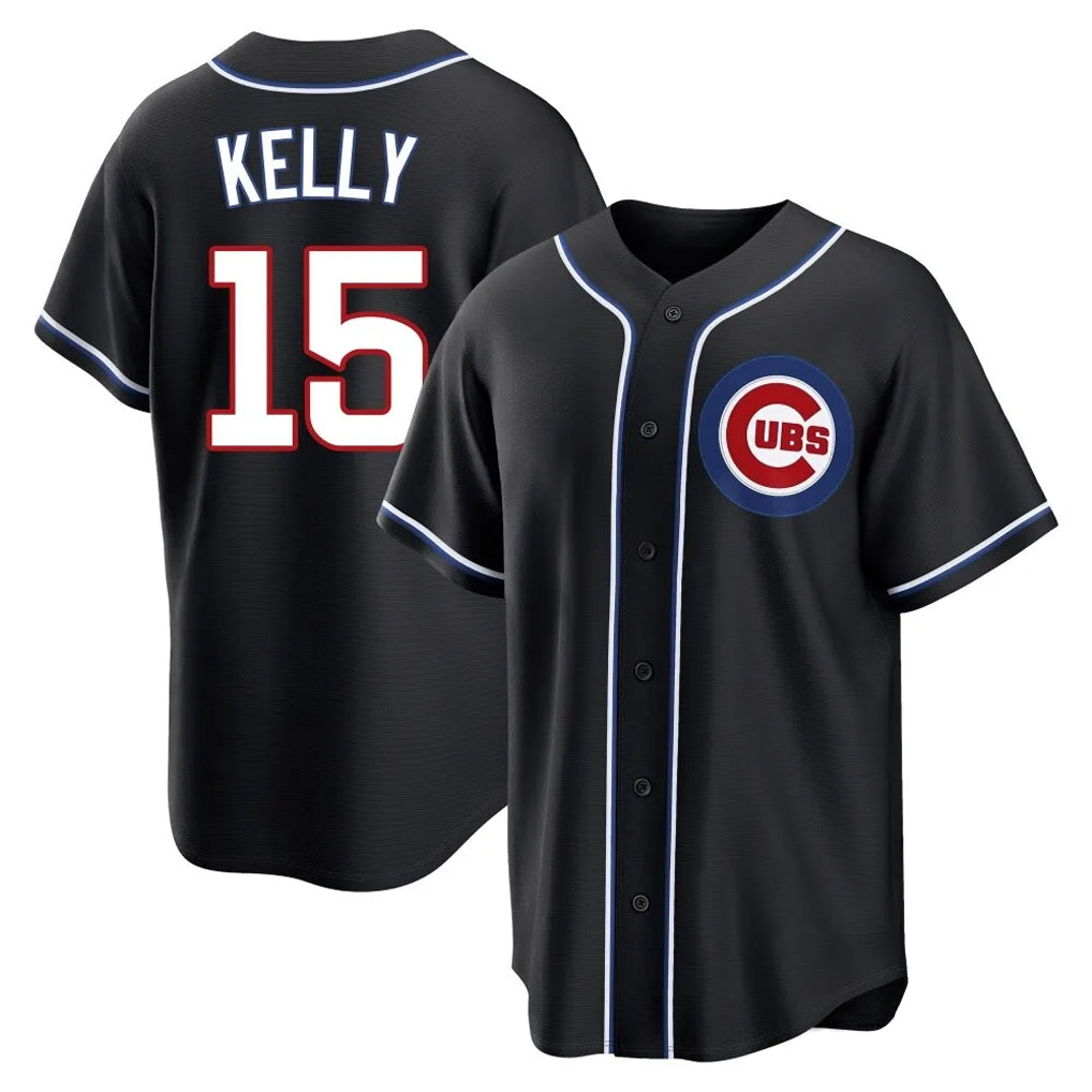 Crovyle C.Cubs #15 Carson Kelly Player Black Fashion Out Game Stitched Jerseys