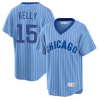 Crovyle C.Cubs #15 Carson Kelly Player Blue T-shirt Cooperstown Collection Limited Stitched Jerseys