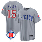 Crovyle C.Cubs #15 Carson Kelly Player Gray 150th Anniversary Home Game Stitched Jerseys