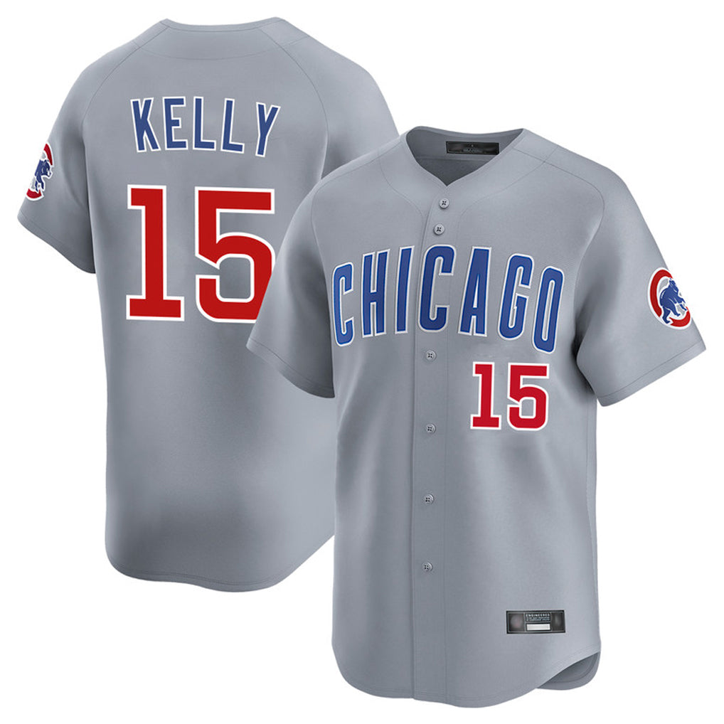 Crovyle C.Cubs #15 Carson Kelly Player Gray Road Limited Home Stitched Jerseys