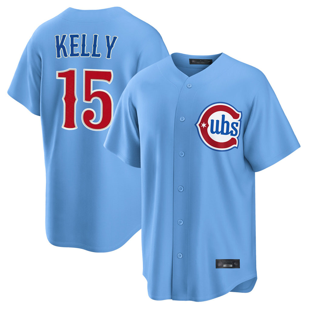 Crovyle C.Cubs #15 Carson Kelly Player Light Blue Home Game Stitched Jerseys