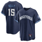 Crovyle C.Cubs #15 Carson Kelly Player Navy City Connect Home Game Stitched Jerseys