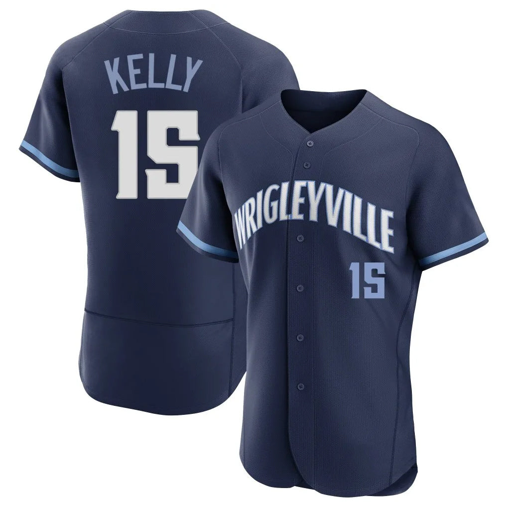 Crovyle C.Cubs #15 Carson Kelly Player Navy City Connect Limited Elite Home Stitched Jerseys