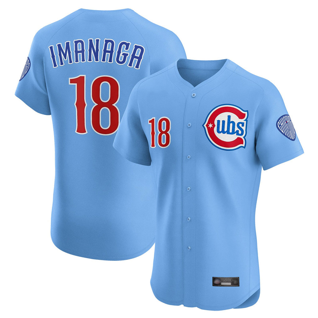 Crovyle C.Cubs #18 Shota Imanaga Player Light Blue Limited Elite Home Stitched Jerseys