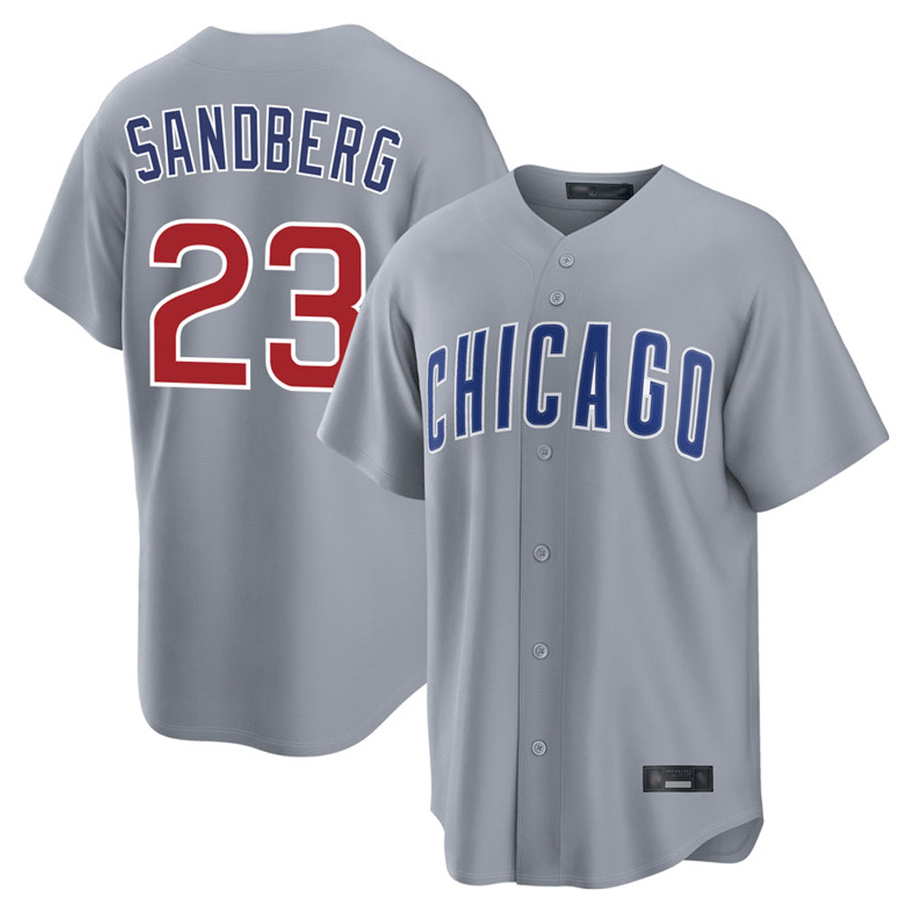 Crovyle C.Cubs #23 Ryne Sandberg Player Gray Home Game Stitched Jerseys