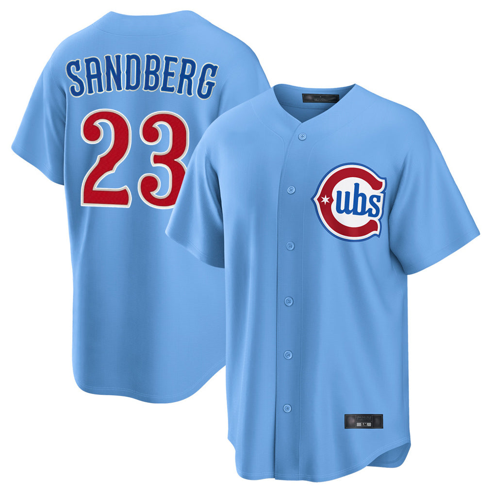 Crovyle C.Cubs #23 Ryne Sandberg Player Light Blue Home Game Stitched Jerseys