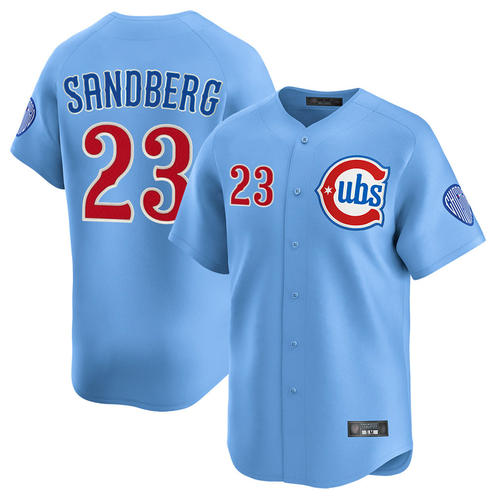 Crovyle C.Cubs #23 Ryne Sandberg Player Light Blue Limited Home Stitched Jerseys