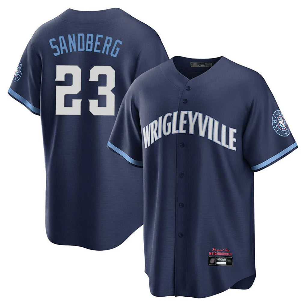 Crovyle C.Cubs #23 Ryne Sandberg Player Navy City Connect Home Game Stitched Jerseys