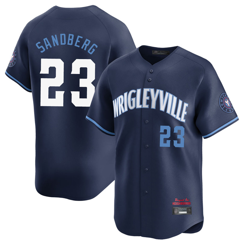 Crovyle C.Cubs #23 Ryne Sandberg Player Navy City Connect Limited Home Stitched Jerseys
