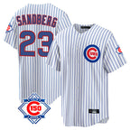 Crovyle C.Cubs #23 Ryne Sandberg Player White 150th Anniversary Home Game Stitched Jerseys
