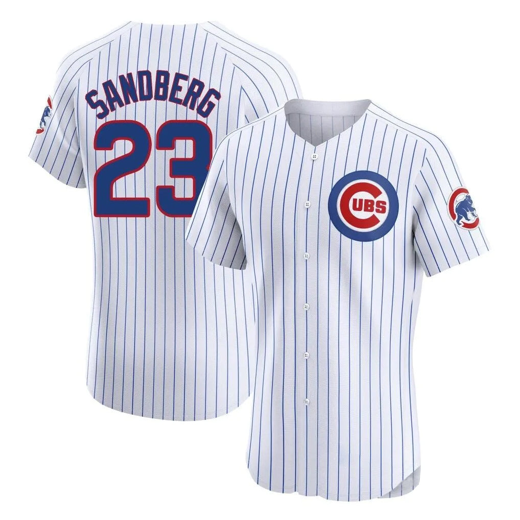 Crovyle C.Cubs #23 Ryne Sandberg Player White Limited Elite Home Game Stitched Jerseys