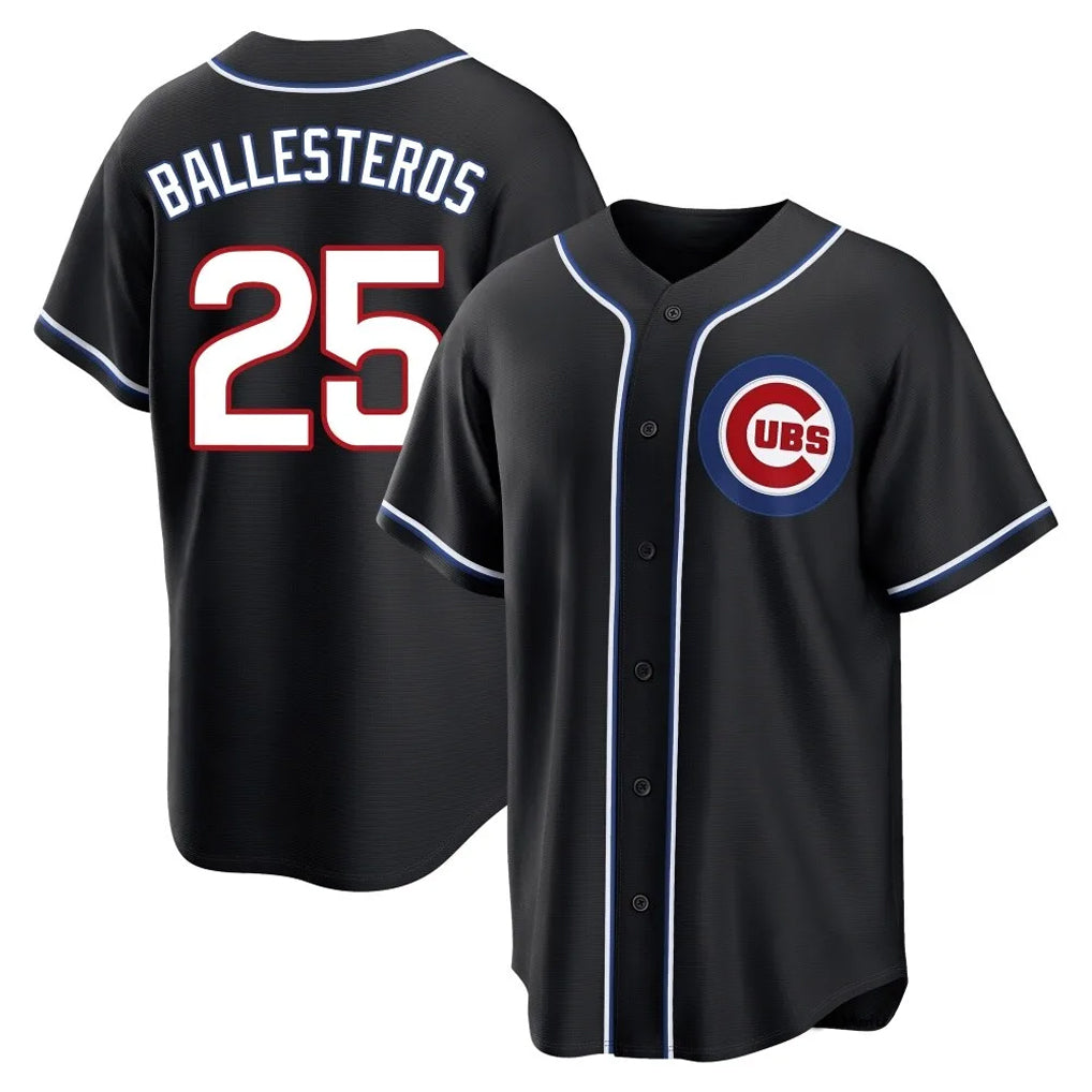 Crovyle C.Cubs #25 Mois¨¦s Ballesteros Player Black Fashion Out Game Stitched Jerseys